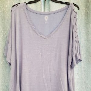 So Blue Lace Up Sleeve Tshirt Corset